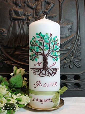 Hochzeitskerze Samira mit Baum