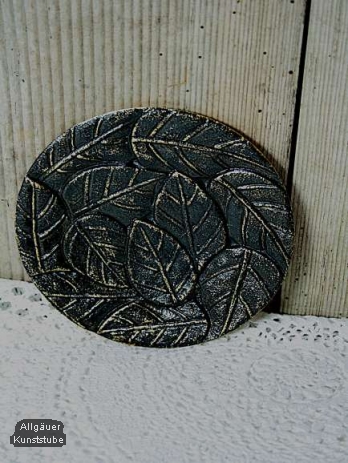 Kerzenteller Alois mit Blattmuster/12 cm